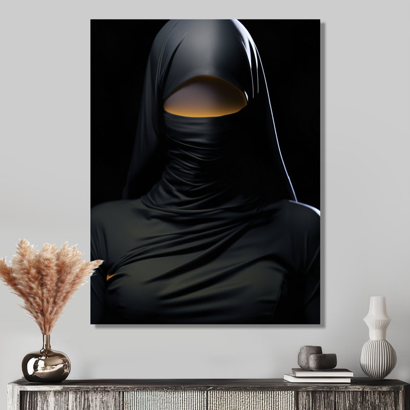 Anonyme, portrait de Muslima voilé noir - mode femme, impression d'art mural, Toile tendue, H 32 po x l 24 po x P 1 po
