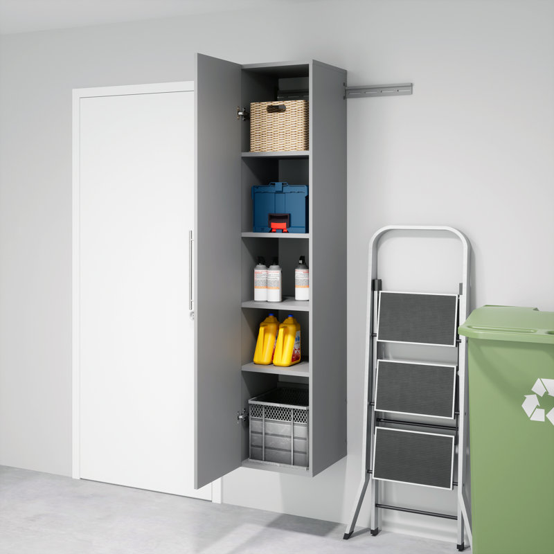 Barrayo Single Storage Cabinet ( 72'' H x 15'' W x 16'' D), Light Gray