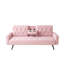 Canapé-lit avec accoudoirs avec garniture cloutée et deux porte-gobelets Canapé en velours rose pour petits espaces 72 po