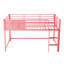Lit de sécurité simple pour lit de garde-corps en métal et cadre de lit simple pour enfant sans sommier rose facile à assembler