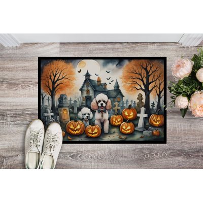 Tapis d'intérieur ou d'extérieur Poodle Spooky Halloween 24 x 36