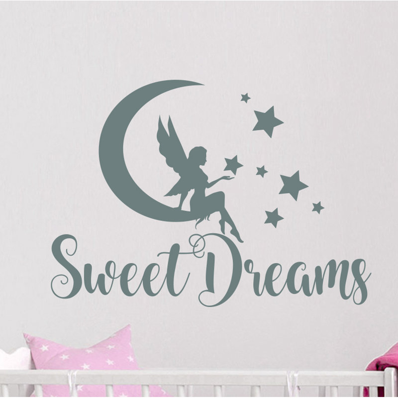 Décalcomanie murale lune rêves, Gris