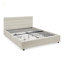 Grand lit rembourré, cadre de lit rembourré confortable, tête de lit - beige (85 po x 66 po x 36 po), lit-1080727609