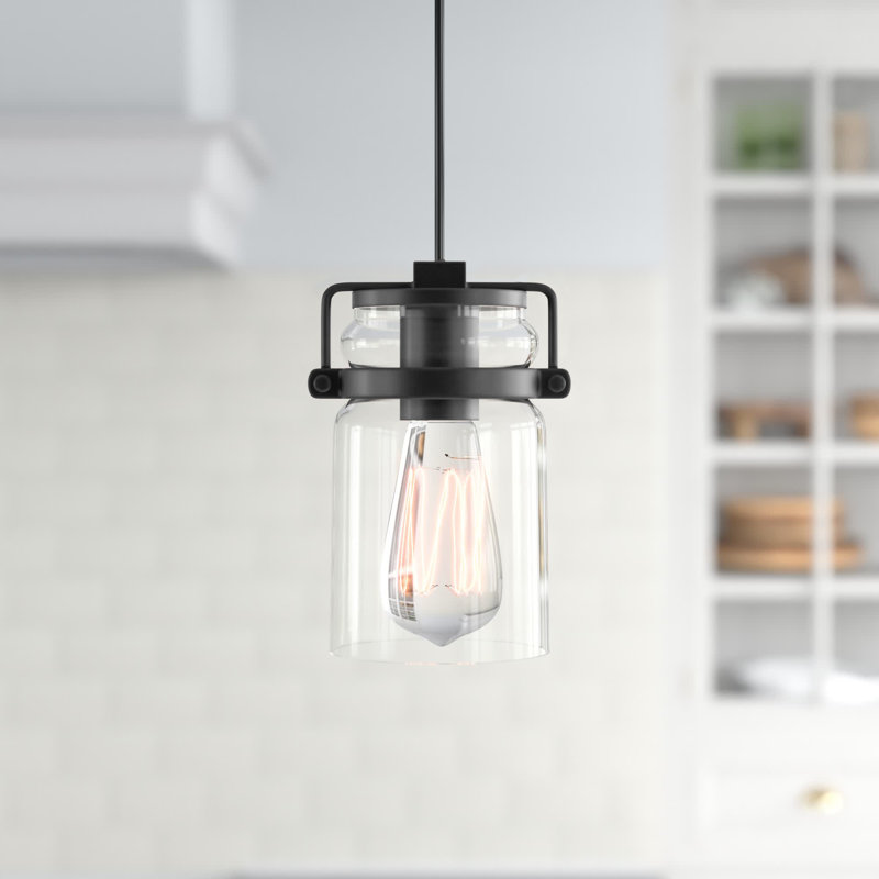 Luminaire suspendu en pot 1 lumière Malaki, Noir