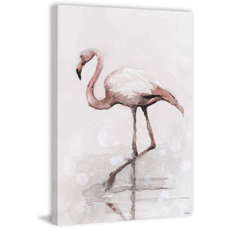 «Flamingo Splash», reproduction sur toile, Toile tendue, H 18 po x l 12 po x P 1,5 po