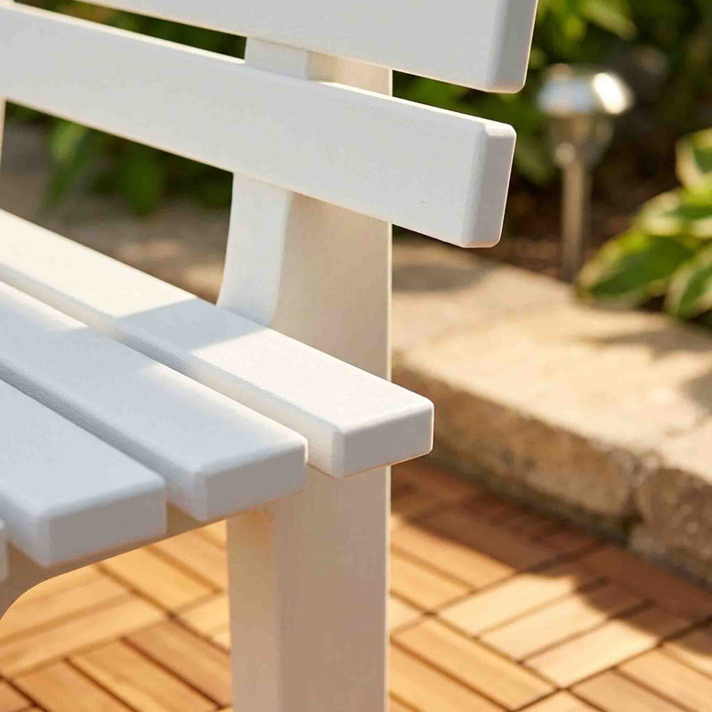 Plastic Outdoor Bench, White