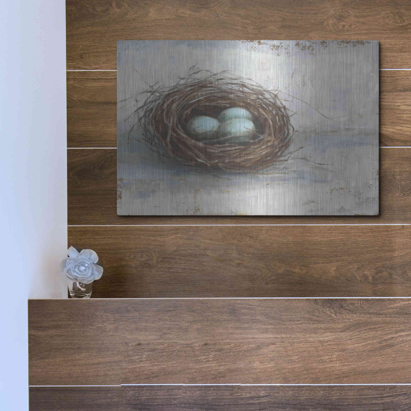 Art mural en métal August Grove® «Rustic Bird Nest I» par Ethan Harper, H 12 po x l 16 po