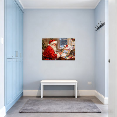 Christmas Santa Painting Christmas Scene In Workshop
