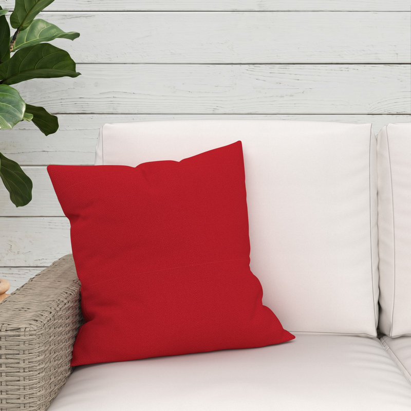Gabi Sunbrella® Indoor/Outdoor Throw Pillow, Square 18", Canvas Jockey Red Sunbrella® Canvas