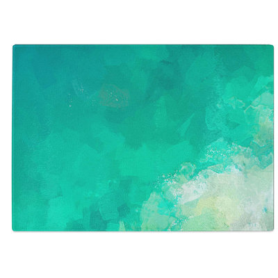 Glass Green Ocean in Abstract Chopping Board