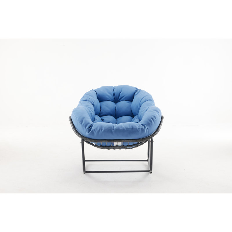 Chaise berçante Varad, Bleu, Noir