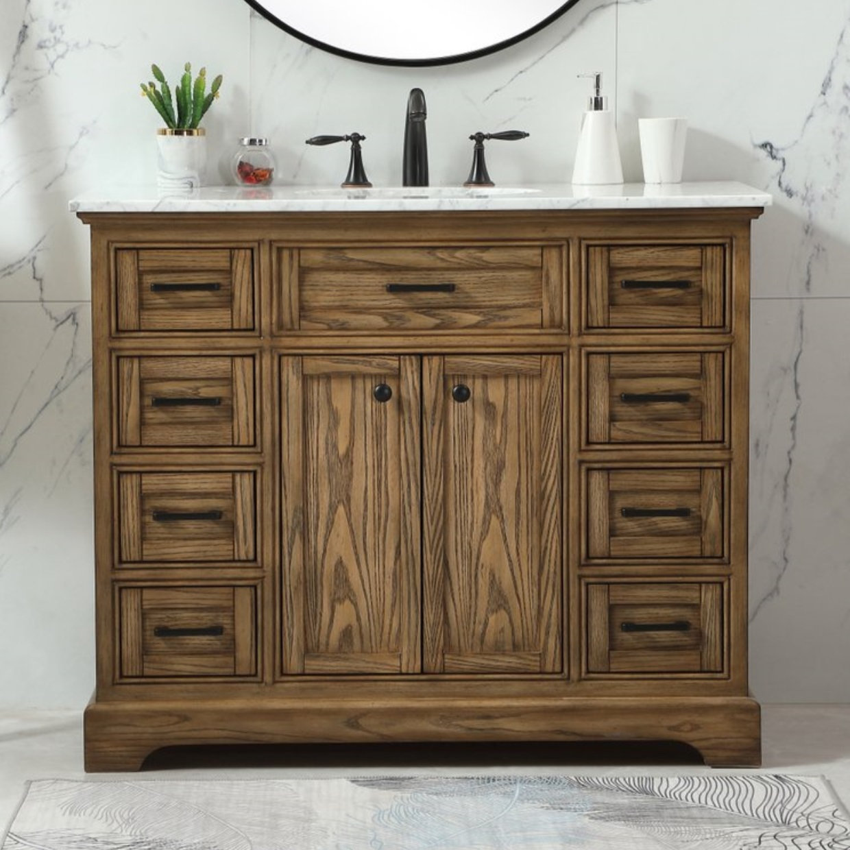 Hermes 42" Single Bathroom Vanity, Dark Brown