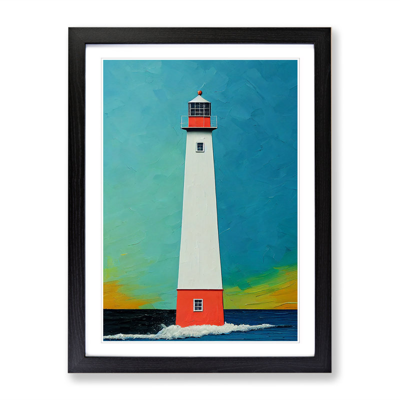 Lighthouse Palette Knife - Picture Frame Print, 64cm H x 46cm W x 2cm D, Walnut