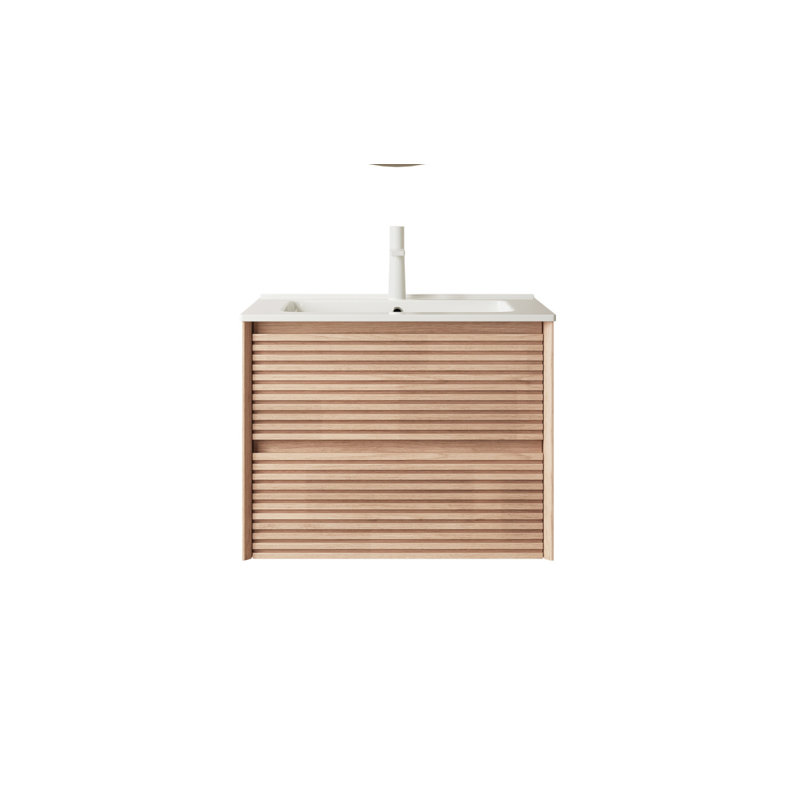 Meuble-lavabo mural moderne avec rangement spacieux et design élégant