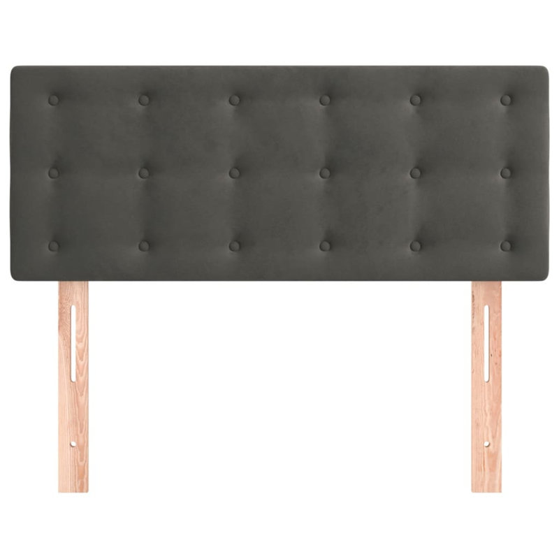 Headboard, 88cm H x 90cm W x 5cm D, Dark Grey Velvet