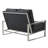 Iosif 53" Modern Faux Leather Loveseat with Polished Silver Metal Base – Square Arm Tuxedo Couch – Luxury Mid-Century Seating for Living Room or Office-1722084823