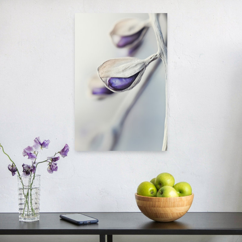 Ethereal Blossoms Abstract Delicate Minimalist Violet Nature Plant Wall Art Print 1 Piece Wrapped Canvas Wall Art