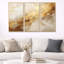 «Beige and Gold Marble Lightning I», ensemble d'art mural sur toile à formes abstraites-112014598-107747018