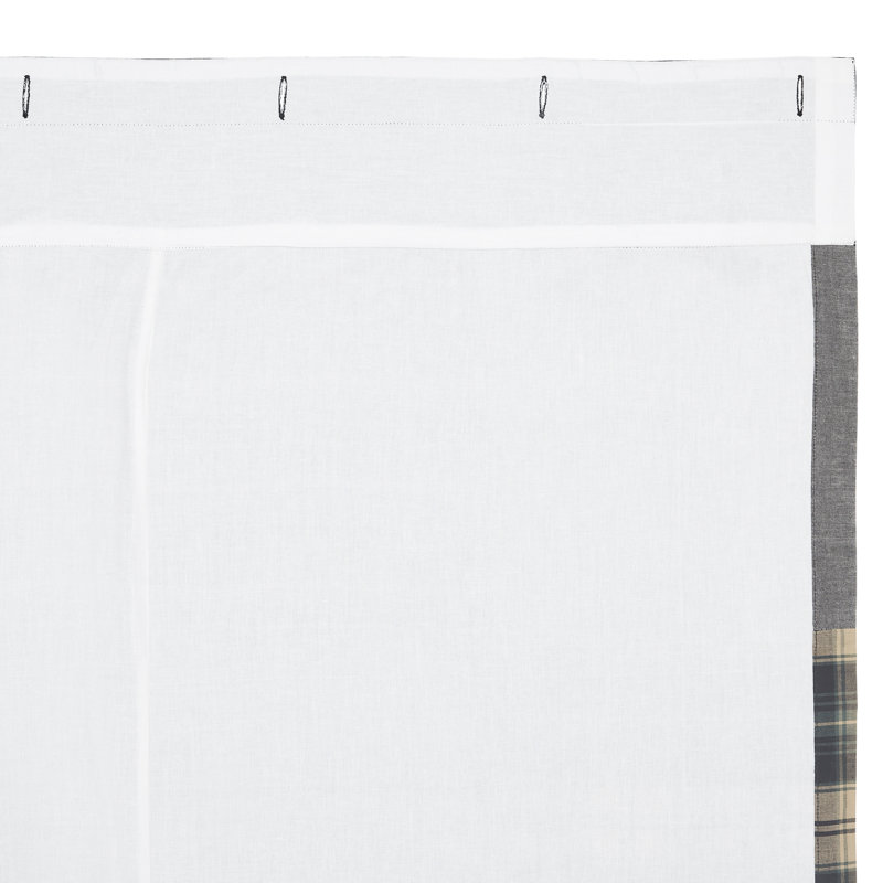 Pine Grove Green and Tan Cotton Patchwork Shower Curtain
