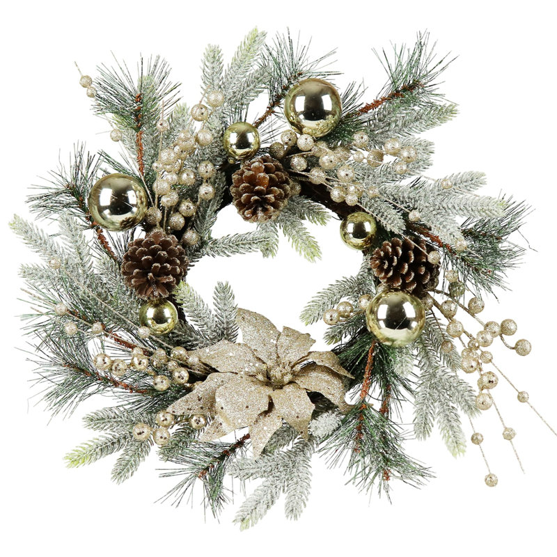 Couronne de Noël avec des lumières chaudes
