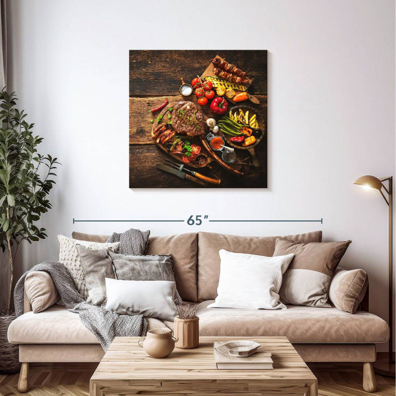 Yarlin Roast Meat And Vegetables, 36" H x 36" W