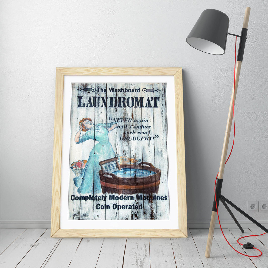 Vintage Wood Advert - Picture Frame Advertisement on Canvas