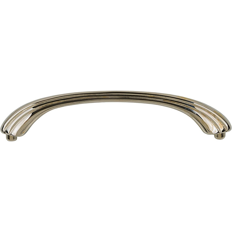 Grande poignée de tiroir en laiton Art Deco (entraxe: 4 1/2 po), Nickel
