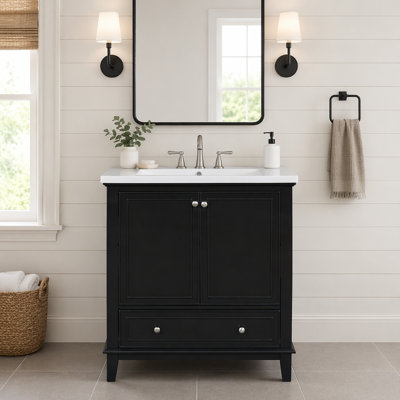 30'' Single Bathroom Vanity with Ceramic Top