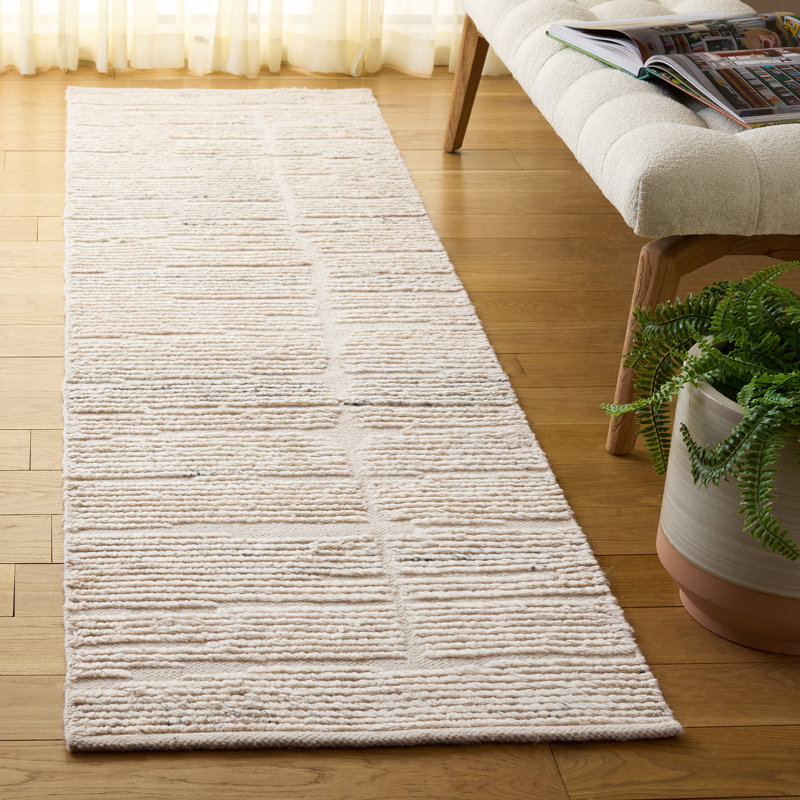 Tapis en laine tissé à la main Pine, Tapis de couloir 2 pi 3 po x 8 pi