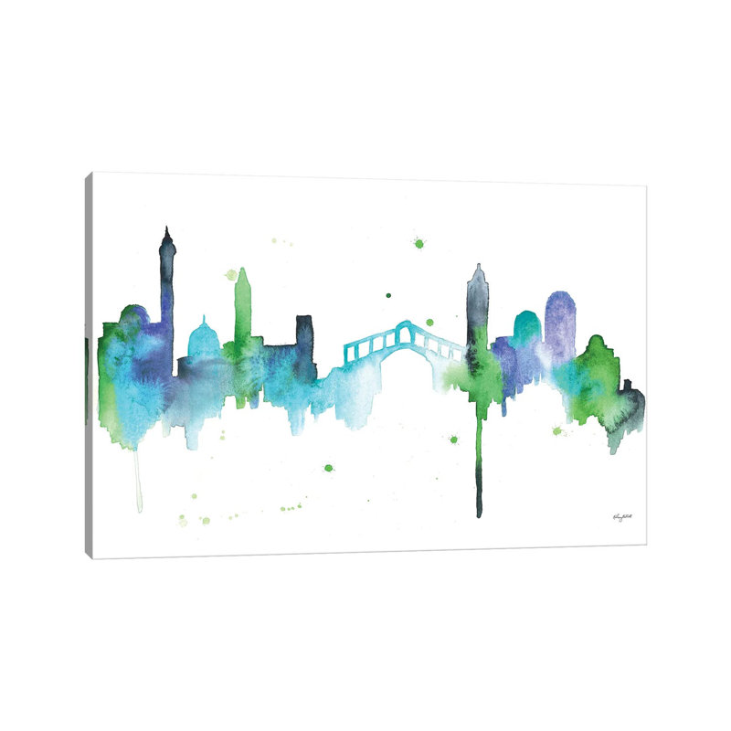 Venice Skyline 1 Piece Wrapped Canvas Wall Art, 26" H x 18" W, Wrapped Canvas