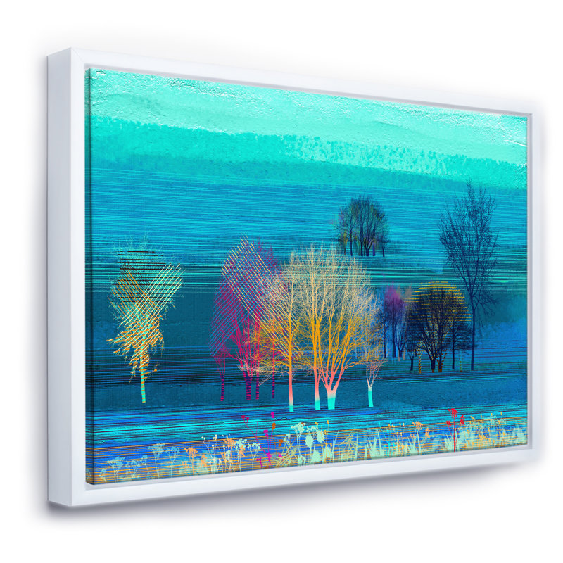«Mystery Trees in Turquoise Landscape», reproduction d'impression sur toile, H 24 po x l 32 po x P 1 po
