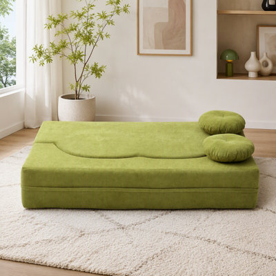 Canapé-lit 2 en 1 pliant en mousse avec coussin - sans assemblage
