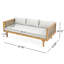 Lit de jour 3 places avec accoudoirs en rotin (coussin gris clair)-14805472