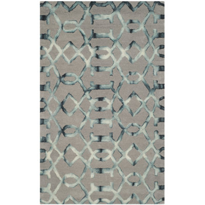 Tapis gris en laine touffeté à la main Budde