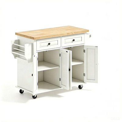 Modern Kitchen Island Cart,Portable Kitchen Island Table,Storage Cart