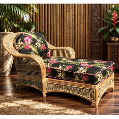 Chaise longue à accoudoirs évasés