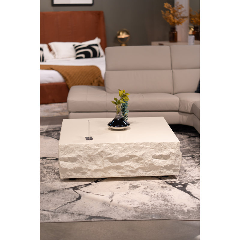 Aishat - Table basse carrée moderne, Off-White