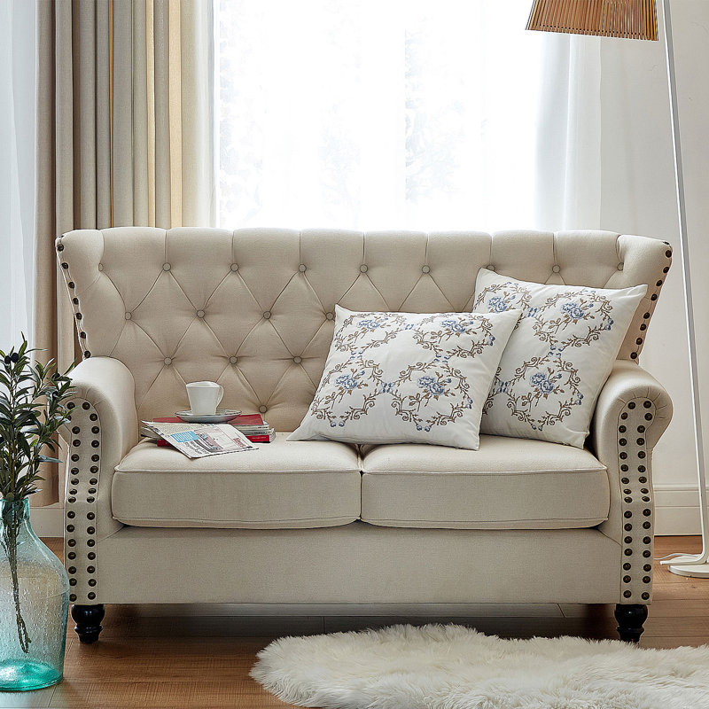 Rose Embroidered Pillow Cover, Gray Blue