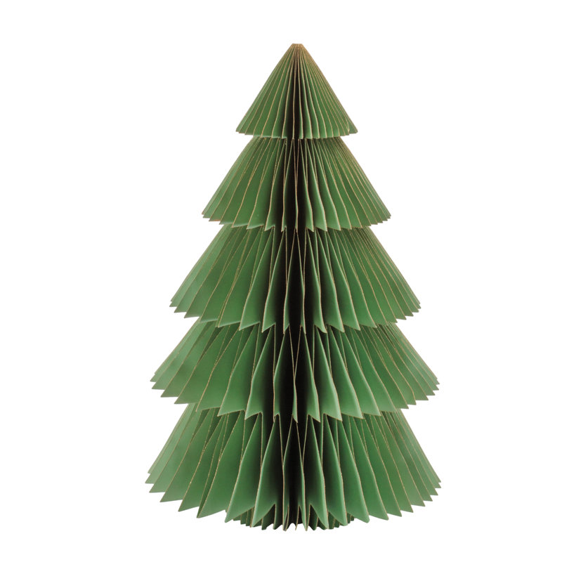 Arbre décoratif en couches de papier H 16,5 po, Vert