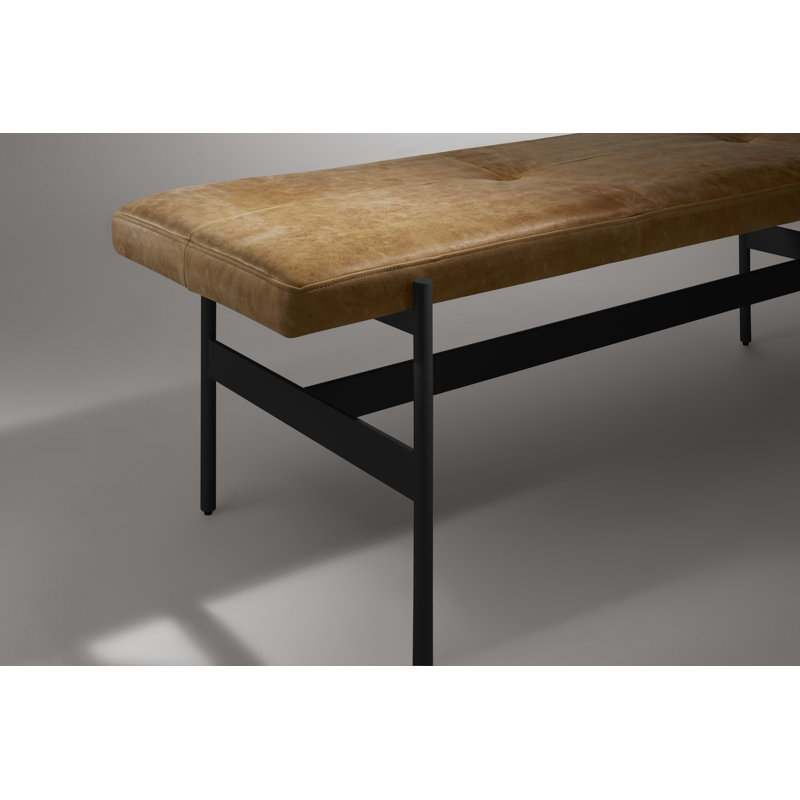 Banc de jour, H 17 po x l 55 po x P 14 po, Cuir véritable chameau, Oblivion