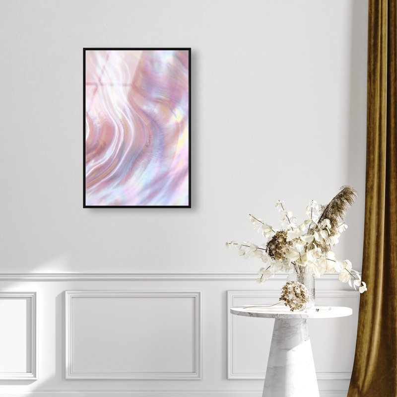 Iridescent Wave Print by Oliver Gal, 37"H x 25"W, Black Floater Frame