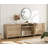 Sideboard Cabinet With 6 Drawers And 2 Open Shelves, Vintage Wood Grain Design, Buffet Cabinet With Storage, Coffee Bar For Dinning Room, Kitchen, And Living Room, Oak, 105 Inch