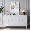 Élégante armoire d'appoint en bois à 4 portes avec beaucoup de rangement, parfaite pour organiser et décorer divers espaces.