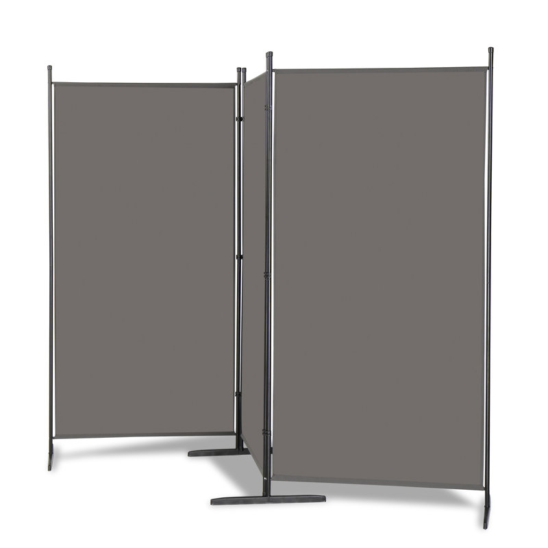 Marveline 261cm W x 180cm H Single Panel Room Divider, Grey