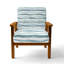 Chaise rembourrée moderne avec accoudoirs vert et blanc River-1767534704