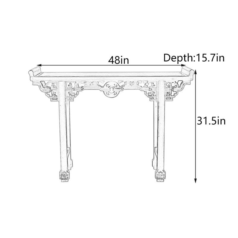 Console en bois massif de style chinois antique