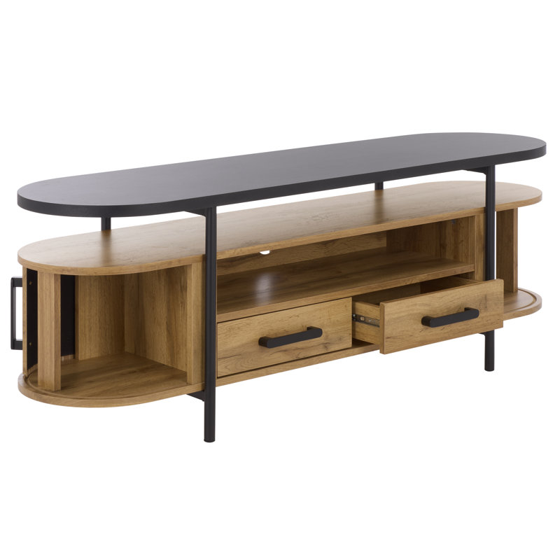 Etka 2 Drawer Tambour Door Tv Stand, Oak