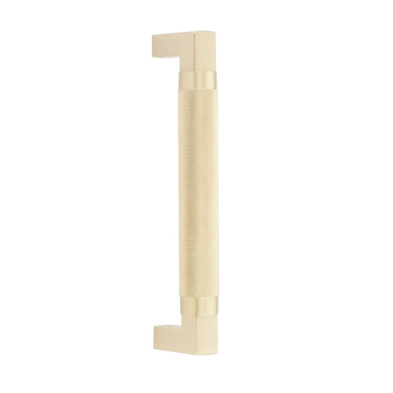 Poignée de porte de douche en verre moleté 8 po Emtek Hercules, Laiton satiné