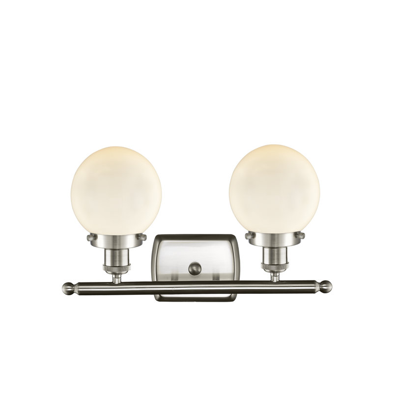 Chippewa 2 - Light Dimmable Vanity Light, Matte White, Incandescent, Brushed Satin Nickel