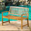 Banc d'extérieur en bois avec finition, améliore l'espace, l 48,50 po x P 24,96 po, H 35,24 po, capacité de poids de 250 lb. Patio pour utilisation, décoration, capacité de poids